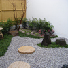 大阪府堺市北区　風呂場に隣接する和風の坪庭の施工